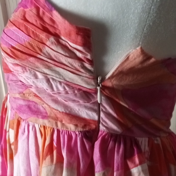 Womens Pink Floral Sundress with Spaghetti Straps, Vacation, Cruise,Dance Gradua - Picture 6 of 8